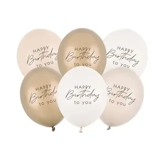 Strong Balloons Ballonnen Happy Birthday - Beige Mix