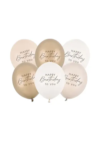 Ballonnen Happy Birthday - Beige Mix 