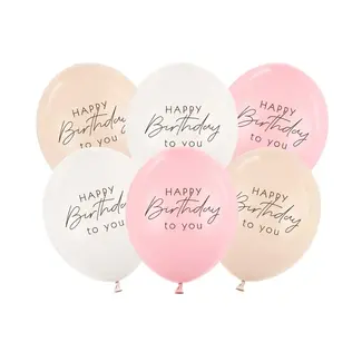 Strong Balloons Ballonnen Happy Birthday - Roze Mix