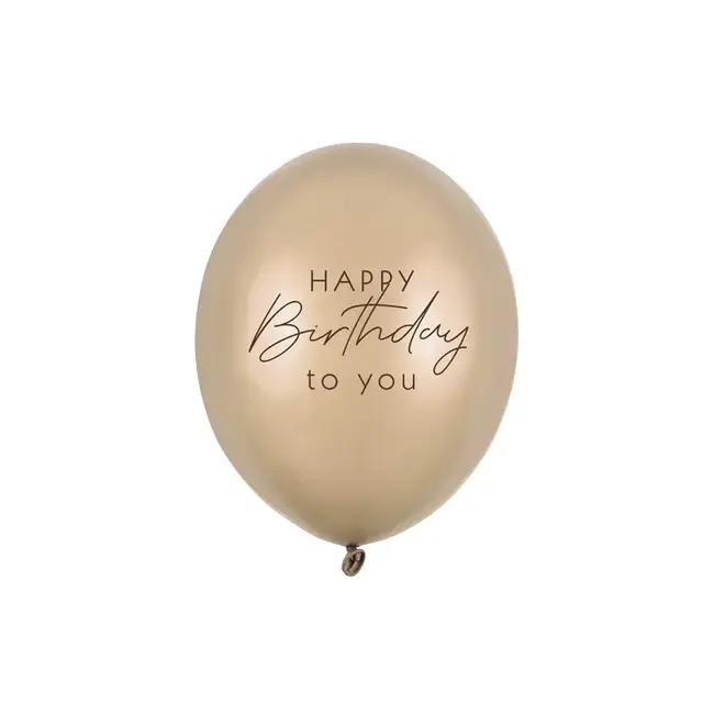 Ballonnen Happy Birthday - Cold Gold - 6 st- 30cm