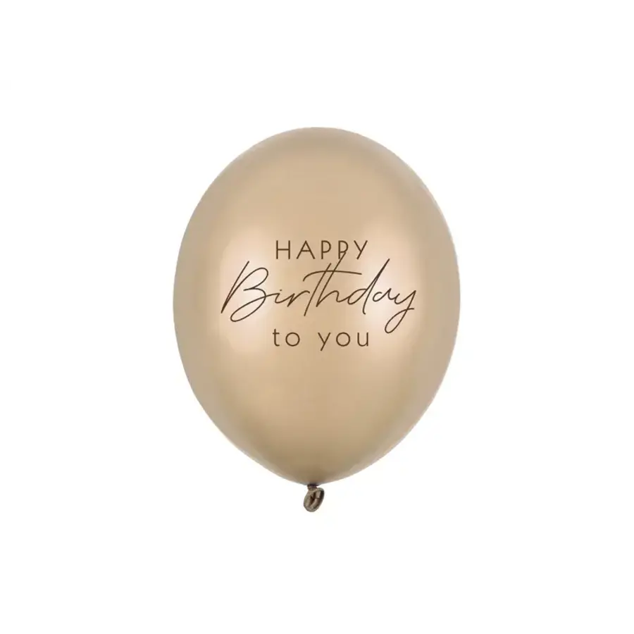 Ballonnen Happy Birthday - Cold Gold - 6 st- 30cm-1