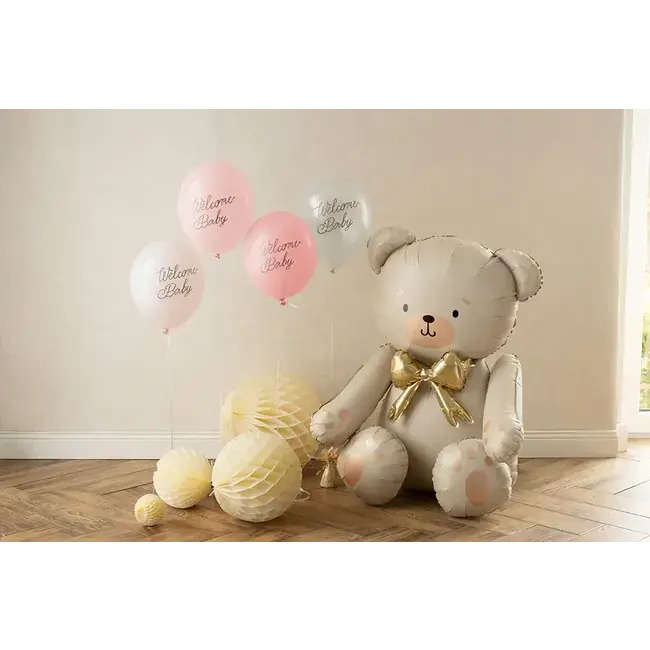Helium Ballonnen Welcome Baby Nude & Pink (28cm) - 4 st