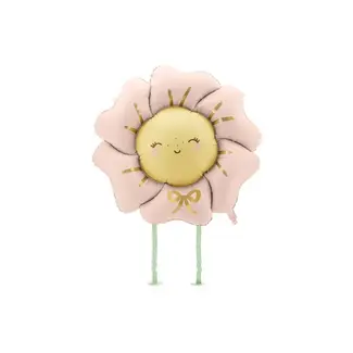 PartyDeco Folieballon Airwalker - Flower Roze