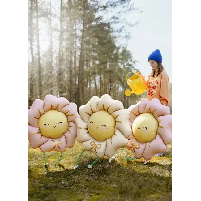 Folieballon Airwalker - Flower Roze - 80 x 80 cm