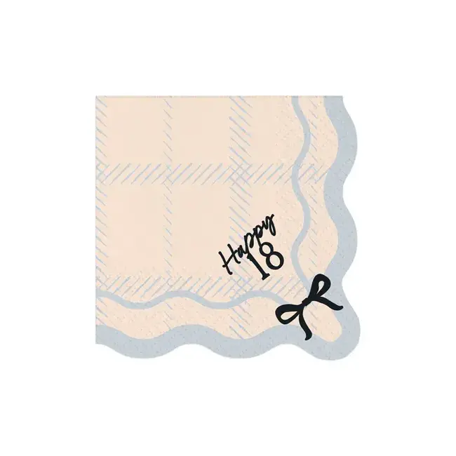 Servetten Elegant Bow - Happy 18 - 12st - 33x33cm