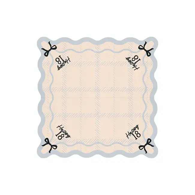 Servetten Elegant Bow - Happy 18 - 12st - 33x33cm