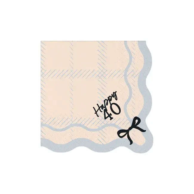 Servetten Elegant Bow - Happy 40 - 12st - 33x33cm