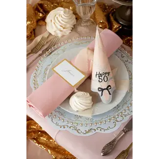 PartyDeco Servetten Elegant Bow - Happy 50 - 12st - 33x33cm