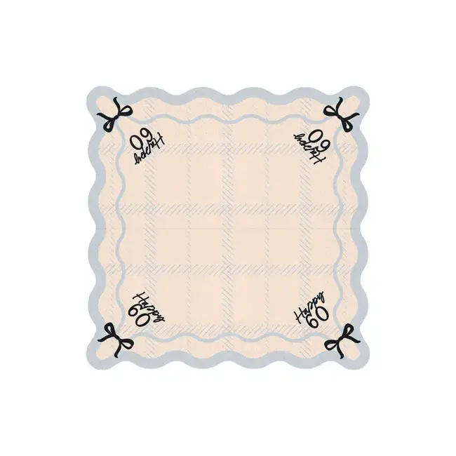 Servetten Elegant Bow - Happy 60 - 12st - 33x33cm
