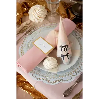 PartyDeco Servetten Elegant Bow - Happy 60 - 12st - 33x33cm