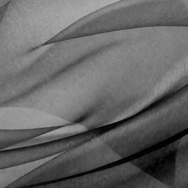 Gladde Zwarte Organza - 0,36x9mtr