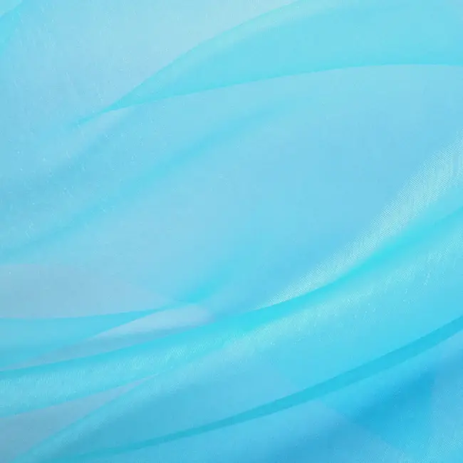Gladde Turquoise Organza - 0,36 x 9 mtr