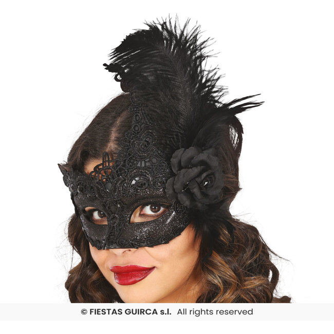 Ornate Colombina Feather Mask