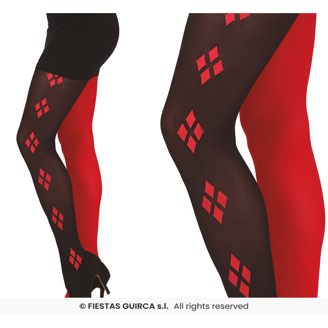 Panty Harlequin - Zwart & Rood
