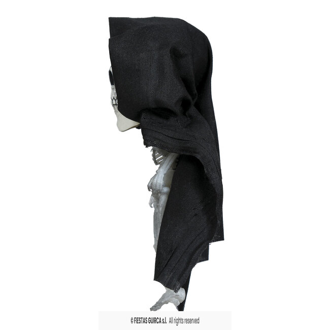 Hanging Big Head Skeleton With Hood - 15 cm