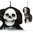 Hanging Big Head Skeleton With Hood - 15 cm