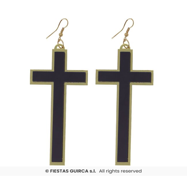 Oorbellen Kruis - 9cm