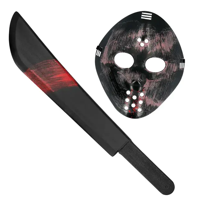 Set Killer (gezichtsmasker en machete 53 cm)