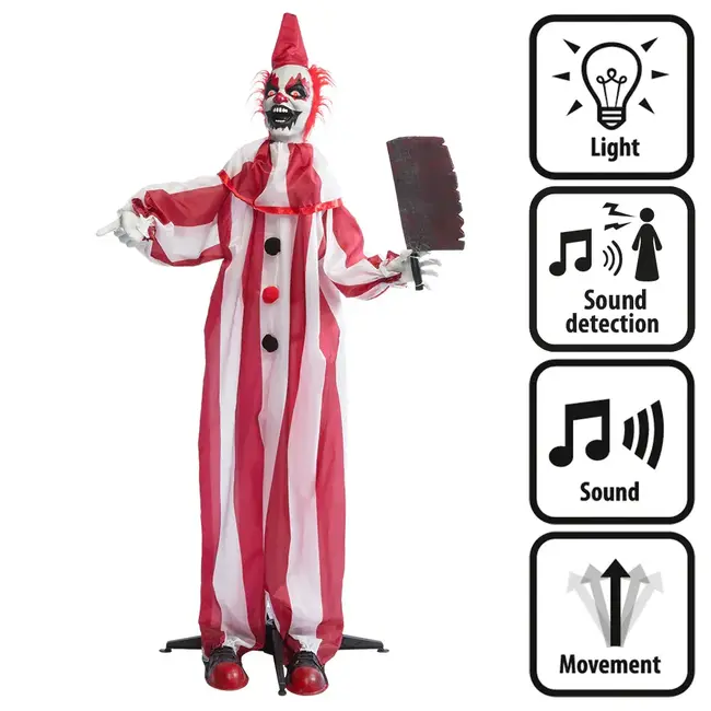 Staande Decoratie Clown Chuckles - 170 cm