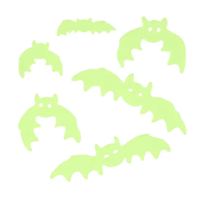 Halloween Fluorescerende Gel Raamstickers Vleermuizen - 20,5x20cm