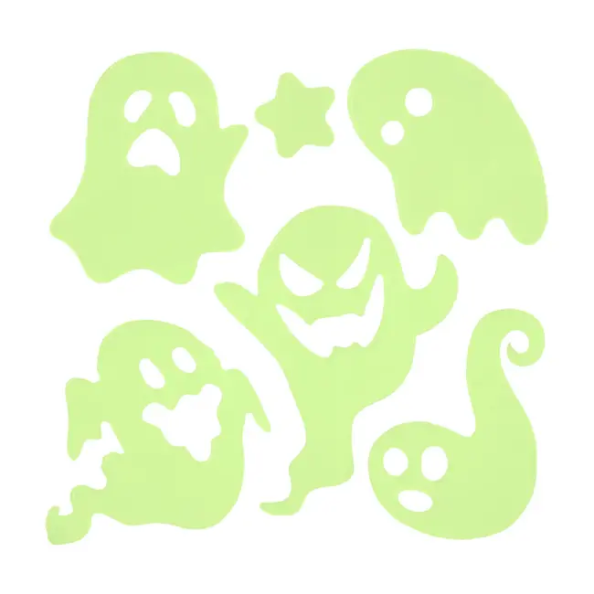 Halloween Fluorescerende Gel Raamstickers Spoken - 20,5x20cm