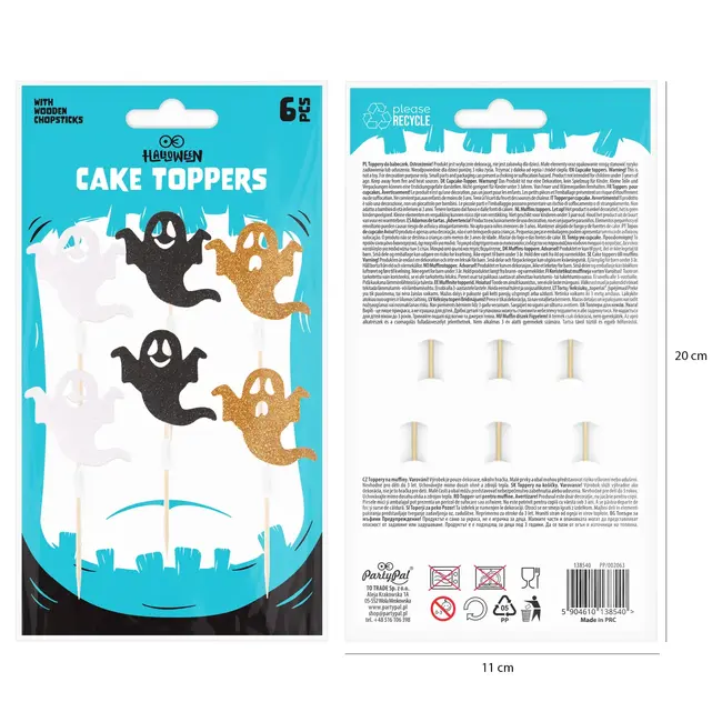 Halloween Toppers Ghost - 5-delig