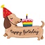 Grabo Folieballon Happy Birthday Dachshund