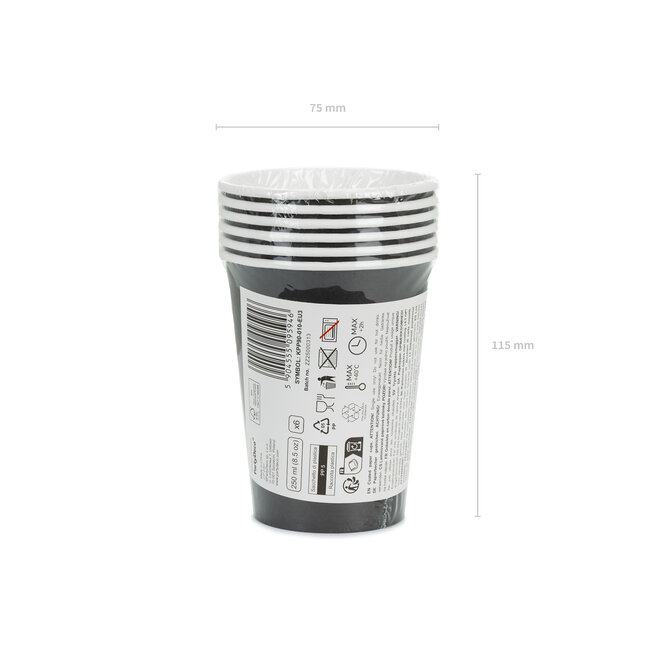 Bekertjes Zwart - 210 ml - 8 stuks