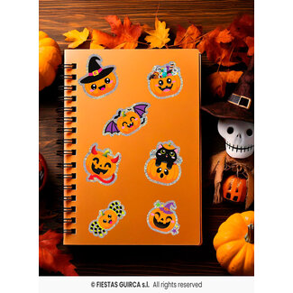 Guirca Halloween Holografische Stickers Pompoentjes