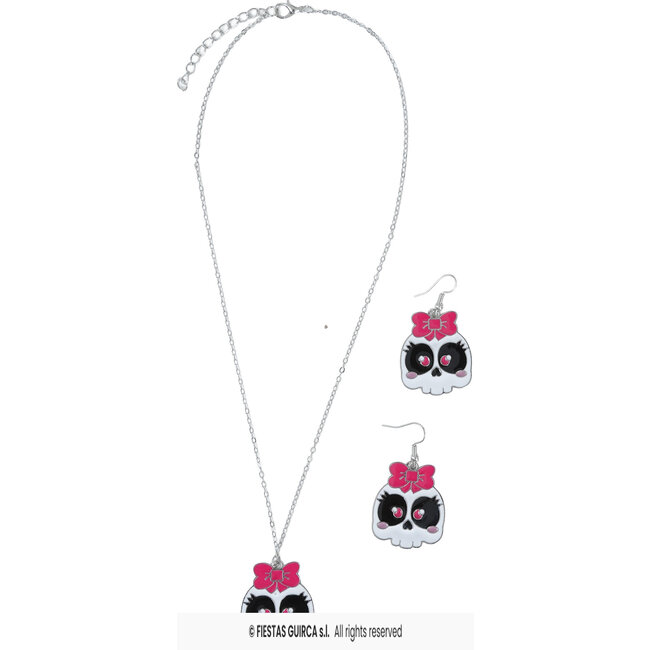 Skull Halloween Set Oorbellen en ketting