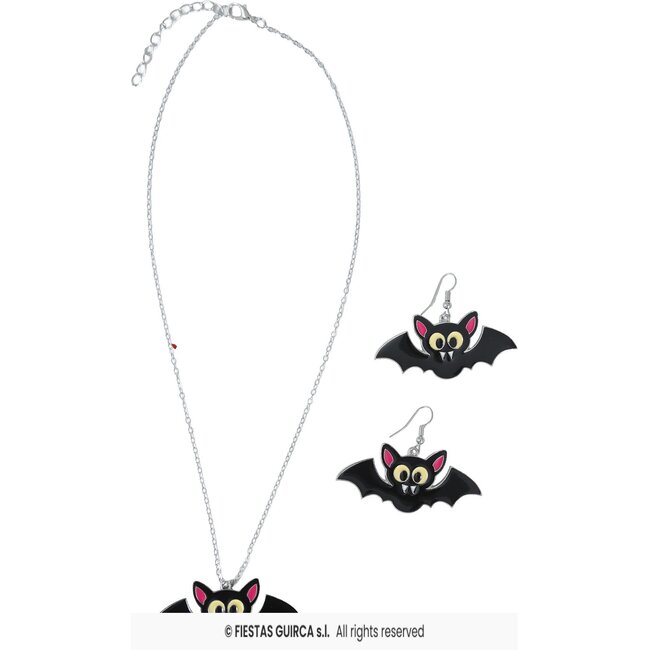 Vleermuis Halloween Set Oorbellen en ketting
