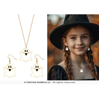 Fiesta Spookjes Halloween Set Oorbellen en ketting