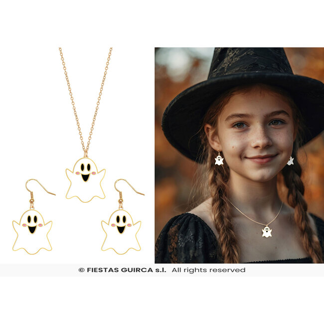 Spookjes Halloween Set Oorbellen en ketting