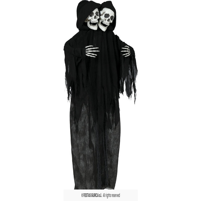 Hanging Double Skull - Light and Sound -170 cm