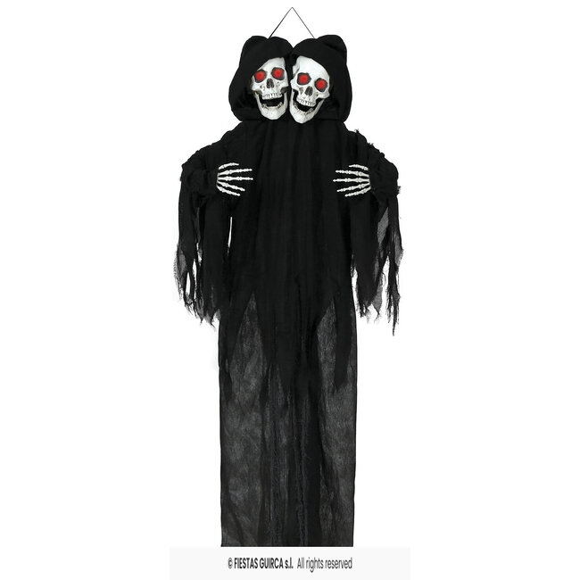 Hanging Double Skull - Light and Sound -170 cm