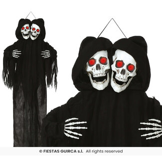 Fiesta Hanging Double Skull - Light and Sound -170 cm