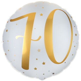 Santex Folieballon - 70th Birthday Gold & White - 45cm