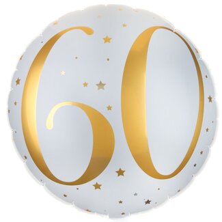 Santex Folieballon - 60th Birthday Gold & White - 45cm