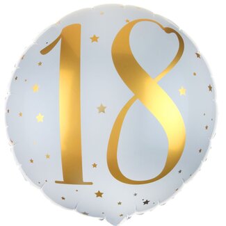 Santex Folieballon - 18th Birthday Gold & White - 45cm