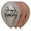 Helium Ballon Happy Birthday Radiant Reflex (28cm) - 3 st