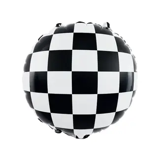 PartyPal Folieballon Raceauto Geblokte Vlag - 45cm