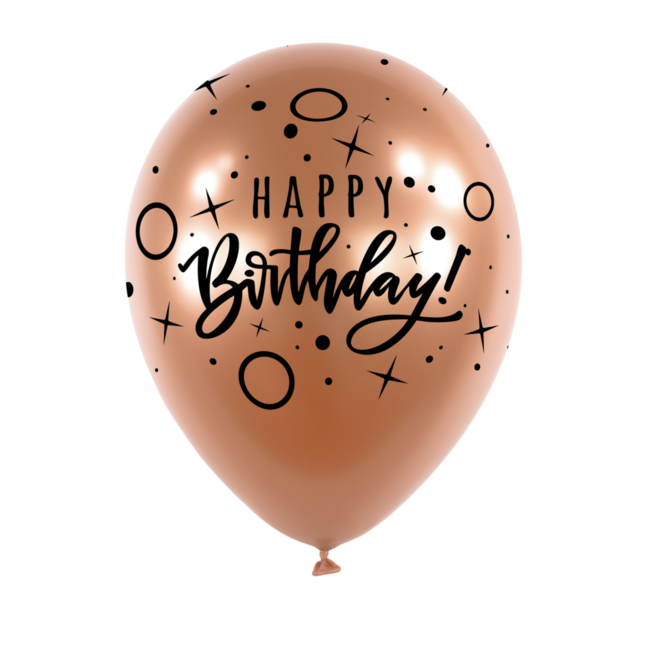 Helium Ballon Bday Dots & Sparkles Rosé Gold (28cm)