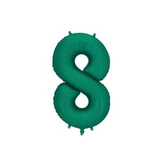PartyDeco Folieballon Cijfer 8 Bottle Green - 86 cm