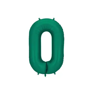PartyDeco Folieballon Cijfer 0 Bottle Green - 86 cm