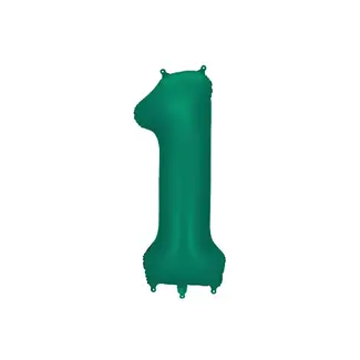 PartyDeco Folieballon Cijfer 1 Bottle Green - 86 cm