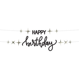 Folat Crème Noir - Letterslinger - "Happy Birthday" - 1,5 meter