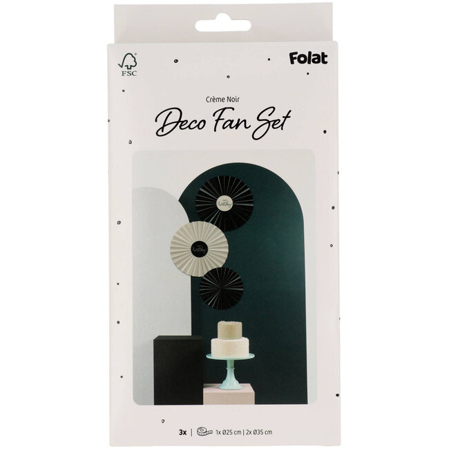 Crème Noir - Deco Fan Set - 3st