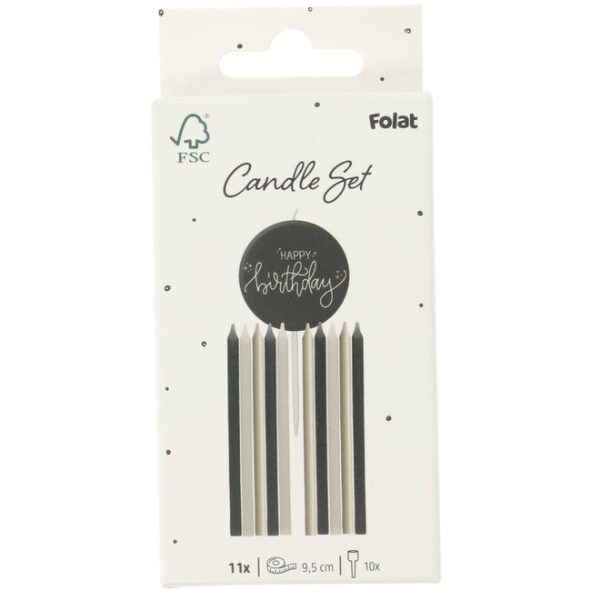 Crème Noir - Kaarsjes - 9,5 cm - 11 stuks