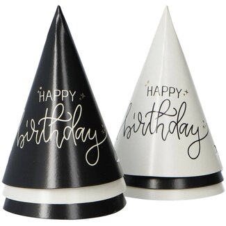 Folat Crème Noir - Mini Feesthoedjes - 10 cm - 6 stuks
