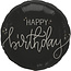 Folat Folieballon  Crème Noir - Happy Birthday - 45cm